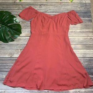 Lush Pink Marsala Off the Shoulder Dress
